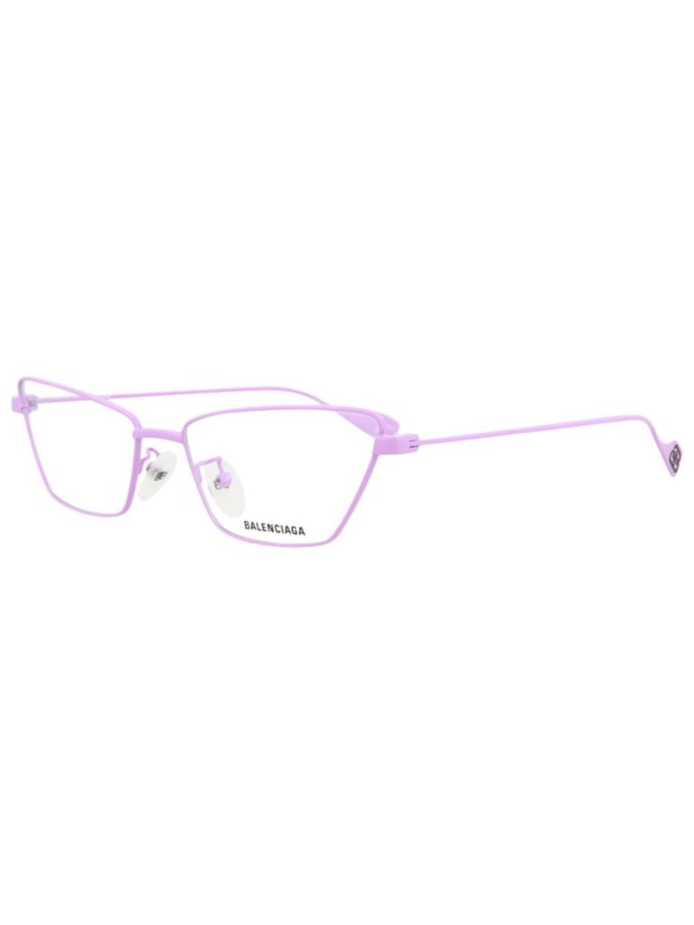 New Balenciaga Women's Eyeglasses Cat Eye Metal Frame Violet Violet Transparent